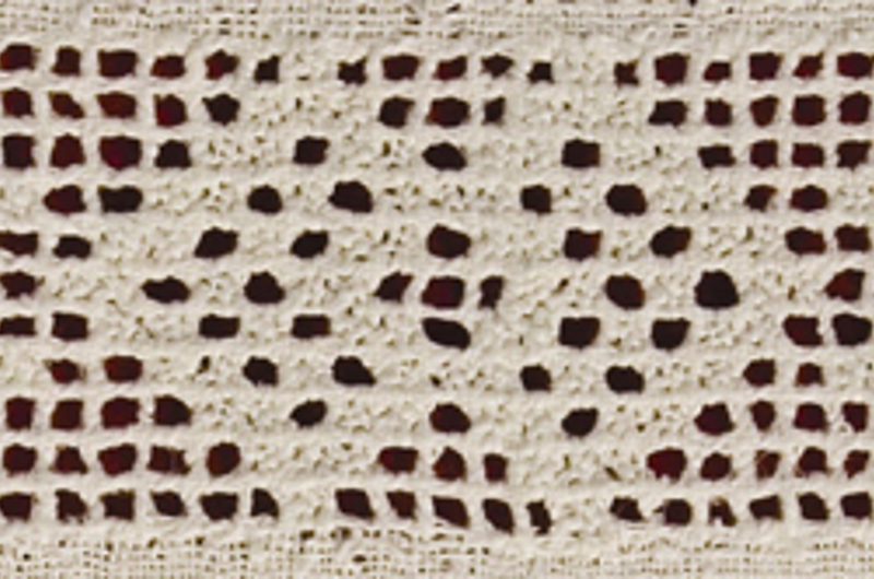 Hedebosyning i hvid der viser to firkanter lagt sammen så de ligner et hjerte