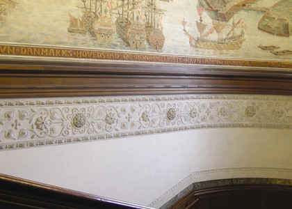 Frise i Københavns Rådhus, som har taget inspiration fra hedebosyningen ude fra landet