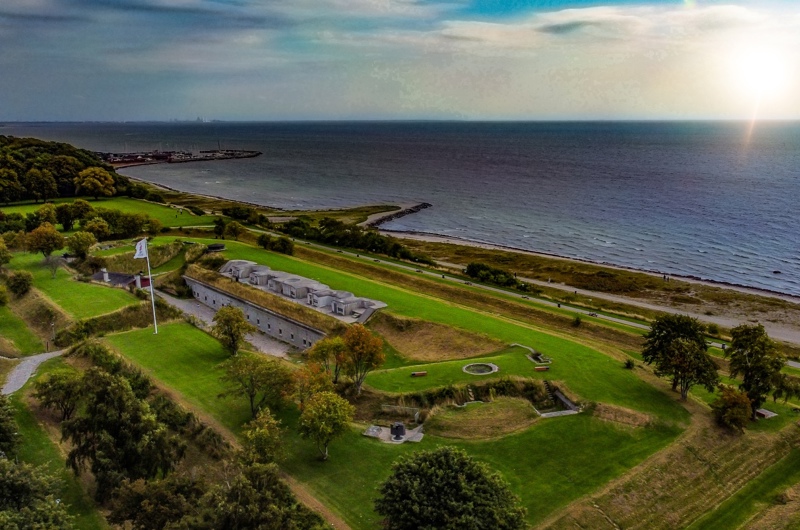 Luftfoto af Mosede Fort